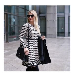 NWOT. Eliza J Artwork Jacquard Sweater Dress Sz XL